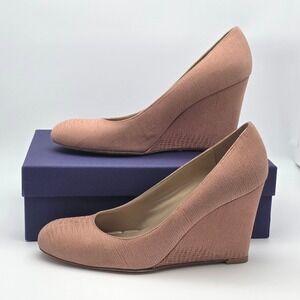 Stuart Weitzman Hellowedge Pump Women 10 Pink Lizard Wedge Spain Career Designer